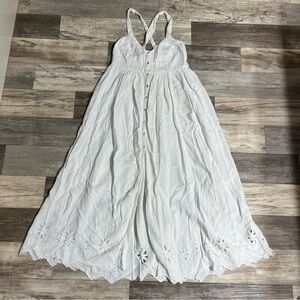 Intimately by Free People white beachy eyelet cutout maxi dress